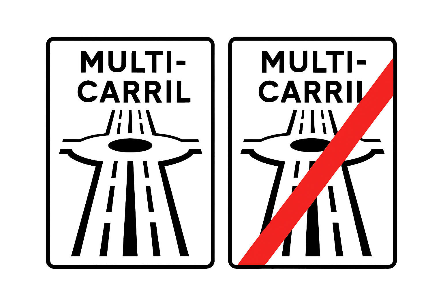 Se&ntilde;ales S-1b S-2b Carretera multicarril